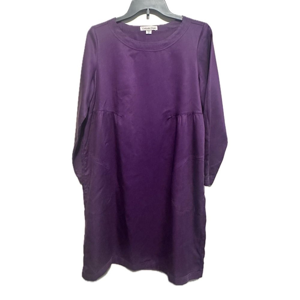 Coldwater Creek Purple Long Sleeve Shift Dress - Size SP EUC